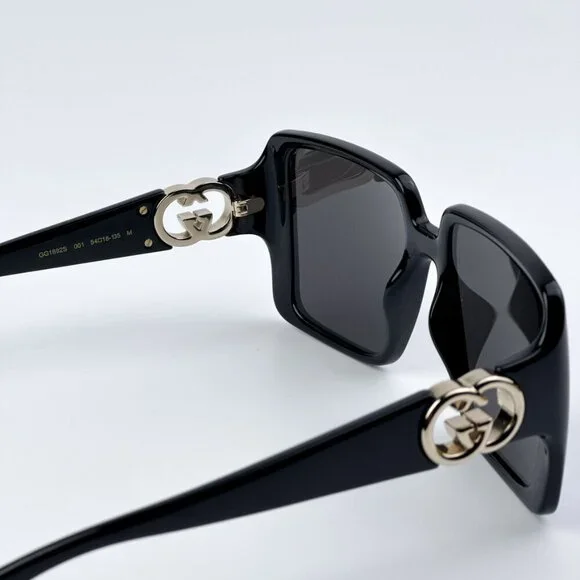 Gucci GG1692S 001 BRAND NEW Sunglasses Black Grey Square Women - Picture 8 of 10